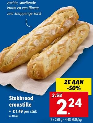 Promoties Stokbrood croustille - Huismerk - Lidl - Geldig van 31/05/2023 tot 06/06/2023 bij Lidl
