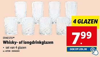 Promoties Whisky- of longdrinkglazen - Ernesto - Geldig van 31/05/2023 tot 06/06/2023 bij Lidl