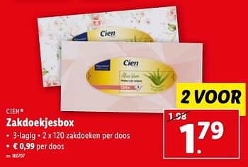 Promoties Zakdoekjesbox - Cien - Geldig van 31/05/2023 tot 06/06/2023 bij Lidl