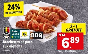 Promotions Brochettes de porc aux oignons - Produit maison - Lidl - Valide de 31/05/2023 à 06/06/2023 chez Lidl
