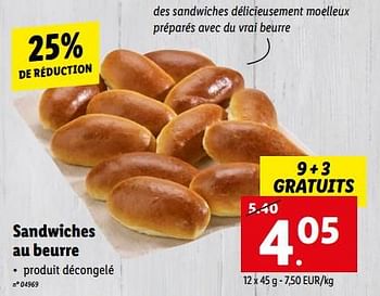 Promoties Sandwiches au beurre - Huismerk - Lidl - Geldig van 31/05/2023 tot 06/06/2023 bij Lidl