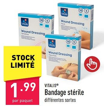Promotions Bandage stérile - Vitalis - Valide de 02/06/2023 à 09/06/2023 chez Aldi