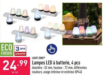 Promotions Lampes led à batterie - Lightzone - Valide de 03/06/2023 à 09/06/2023 chez Aldi