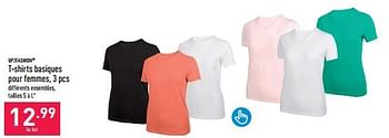 Promotions T-shirts basiques pour femmes - UP2Fashion - Valide de 31/05/2023 à 09/06/2023 chez Aldi