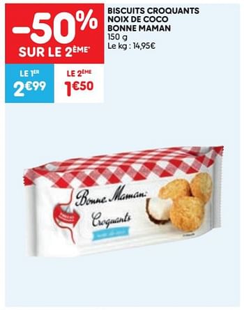Promotions Biscuits croquants noix de coco bonne maman - Bonne Maman - Valide de 24/05/2023 à 30/05/2023 chez Leader Price