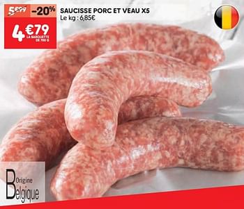 Promotions Saucisse porc et veau - Produit Maison - Leader Price - Valide de 24/05/2023 à 30/05/2023 chez Leader Price