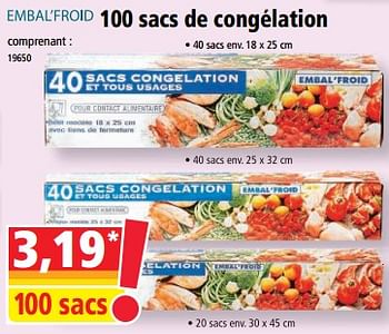 Promotions 100 sacs de congélation - Embal'Froid - Valide de 24/05/2023 à 30/05/2023 chez Norma