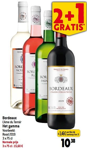 Promoties Bordeaux l’ame du terroir rood - Rode wijnen - Geldig van 24/05/2023 tot 30/05/2023 bij Smatch