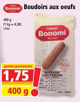 Promotions Boudoirs aux oeufs - Bonomi - Valide de 24/05/2023 à 30/05/2023 chez Norma