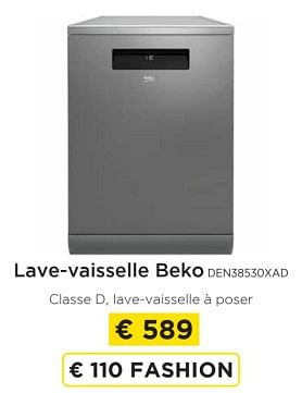 Promotions Lave-vaisselle beko den38530xad - Beko - Valide de 18/05/2023 à 29/05/2023 chez Molecule