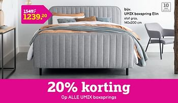 Promoties Umix boxspring elin - Umix - Geldig van 22/05/2023 tot 30/06/2023 bij Leen Bakker
