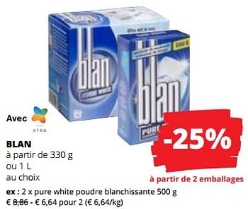 Promotions Blan pure white poudre blanchissante - Blan - Valide de 01/06/2023 à 14/06/2023 chez Spar (Colruytgroup)