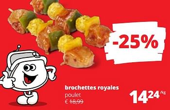 Promotions Brochettes royales poulet - Produit Maison - Spar Retail - Valide de 01/06/2023 à 14/06/2023 chez Spar (Colruytgroup)
