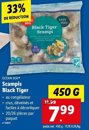 Promotions Scampis black tiger - OceanSEa - Valide de 31/05/2023 à 06/06/2023 chez Lidl
