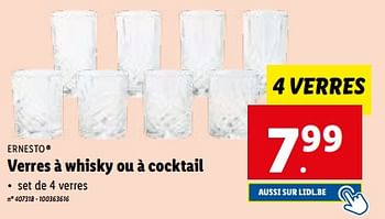 Promotions Verres à whisky ou à cocktail - Ernesto - Valide de 31/05/2023 à 06/06/2023 chez Lidl