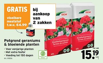 Promotions Potgrond geraniums + bloeiende planten - DCM - Valide de 24/05/2023 à 06/06/2023 chez Gamma
