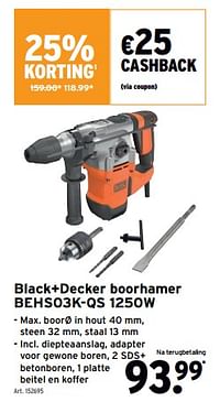Black+decker boorhamer behs03k-qs 1250w-Black & Decker