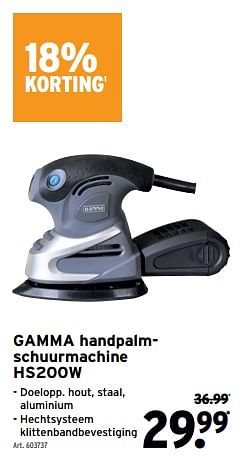 Promoties Gamma handpalmschuurmachine hs200w - Gamma - Geldig van 24/05/2023 tot 06/06/2023 bij Gamma