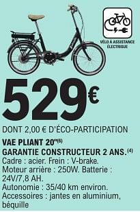 Produit Maison - E.Leclerc Vae Pliant 20`` - En Promotion Chez E.Leclerc