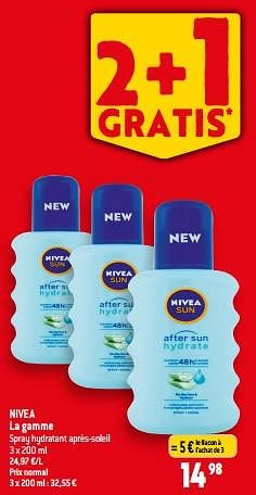 Promotions Spray hydratant après-soleil - Nivea - Valide de 24/05/2023 à 30/05/2023 chez Match