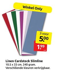 Linen cardstock slimline-Huismerk - Boekenvoordeel