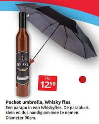 Pocket umbrella whisky fles-Huismerk - Boekenvoordeel