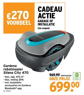 Promoties Gardena robotmaaier sileno city 470 - Gardena - Geldig van 24/05/2023 tot 06/06/2023 bij Gamma