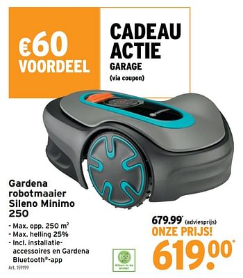 Promoties Gardena robotmaaier sileno minimo 250 - Gardena - Geldig van 24/05/2023 tot 06/06/2023 bij Gamma