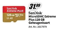 Microsdhc extreme plus 128 gb geheugenkaart-Sandisk