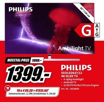 Promoties Philips 55oled837-12 4k oled tv - Philips - Geldig van 29/05/2023 tot 04/06/2023 bij Media Markt
