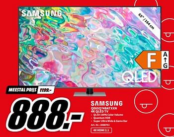 Promotions Samsung qe65q74batxxn 4k qled tv - Samsung - Valide de 29/05/2023 à 04/06/2023 chez Media Markt