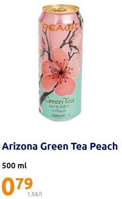 Promoties Arizona green tea peach - Arizona - Geldig van 24/05/2023 tot 30/05/2023 bij Action
