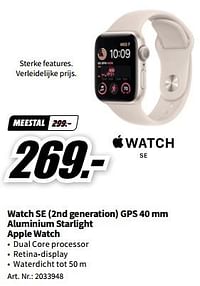 Watch se 2nd generation gps 40 mm aluminium starlight apple watch-Apple