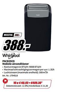 Whirlpool pacb29co mobiele airconditioner-Whirlpool