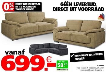 Promoties 3+2 levi - Huismerk - Seats and Sofas - Geldig van 30/05/2023 tot 12/06/2023 bij Seats and Sofas