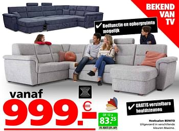 Promoties Hoeksalon benito - Huismerk - Seats and Sofas - Geldig van 30/05/2023 tot 12/06/2023 bij Seats and Sofas