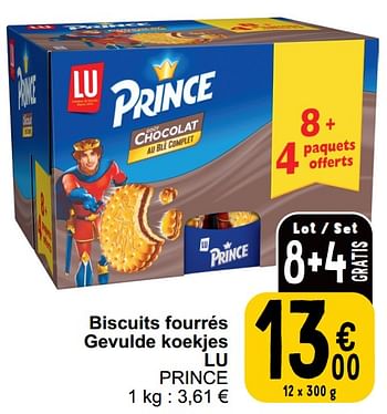 Promoties Biscuits fourrés gevulde koekjes lu prince - Lu - Geldig van 30/05/2023 tot 05/06/2023 bij Cora