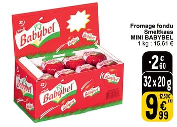 Promoties Fromage fondu smeltkaas mini babybel - Babybel - Geldig van 30/05/2023 tot 05/06/2023 bij Cora