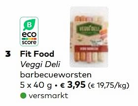 Promoties Fit food veggi deli barbecueworsten - Fitfood - Geldig van 24/05/2023 tot 20/06/2023 bij Bioplanet