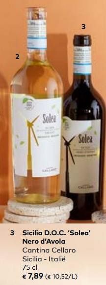 Promoties Sicilia d.o.c. solea nero d’avola cantina cellaro sicilia - italië - Rode wijnen - Geldig van 24/05/2023 tot 20/06/2023 bij Bioplanet