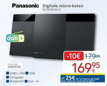 Promoties Panasonic digitale micro-keten sc-hc302eg-k - Panasonic - Geldig van 01/06/2023 tot 30/06/2023 bij Eldi