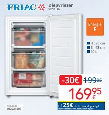 Promoties Friac diepvriezer vdv1507 - Friac - Geldig van 01/06/2023 tot 30/06/2023 bij Eldi
