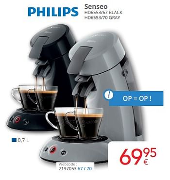 Promoties Philips senseo hd6553-67 black - Philips - Geldig van 01/06/2023 tot 30/06/2023 bij Eldi