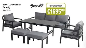 Promoties Bari loungeset - Hartman - Geldig van 22/05/2023 tot 30/06/2023 bij Europoint