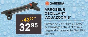Promoties Arroseur oscillant aquazoom s - Gardena - Geldig van 01/06/2023 tot 18/06/2023 bij HandyHome