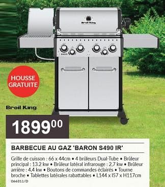 Promoties Barbecue au gaz baron s490 ir - Broil King - Geldig van 01/06/2023 tot 18/06/2023 bij HandyHome