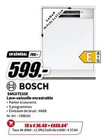Promotions Bosch smi2its33e lave-vaisselle encastrable - Bosch - Valide de 29/05/2023 à 04/06/2023 chez Media Markt