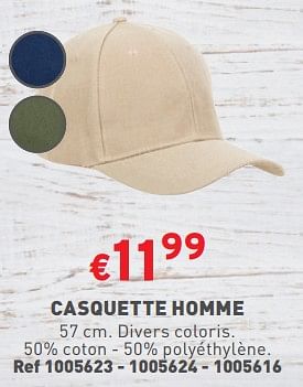 Promotions Casquette homme - Produit maison - Trafic  - Valide de 31/05/2023 à 05/06/2023 chez Trafic