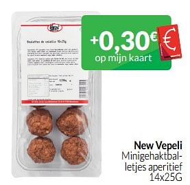 Promoties New vepeli minigehaktballetjes aperitief - New vepeli - Geldig van 01/06/2023 tot 30/06/2023 bij Intermarche