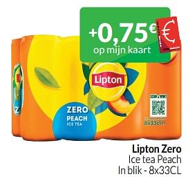 Promotions Lipton zero ice tea peach - Lipton - Valide de 01/06/2023 à 30/06/2023 chez Intermarche